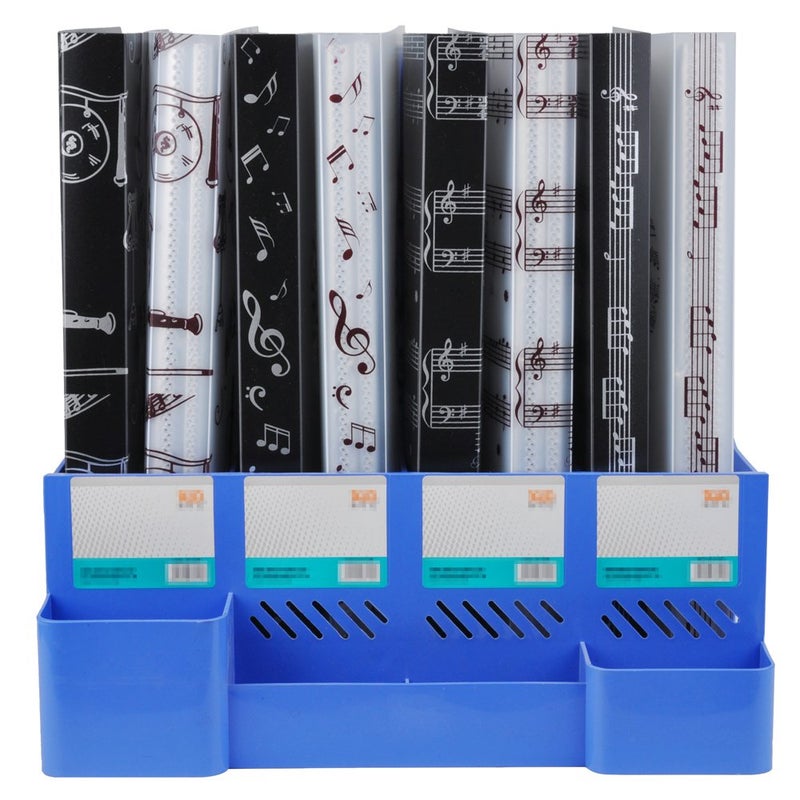 PUNK Music Sheet File Paper Storage Folder Documents Holder Blank Sheet Files Plastic A4 Size 40 Pockets (Music Instrument Black) - Image 5